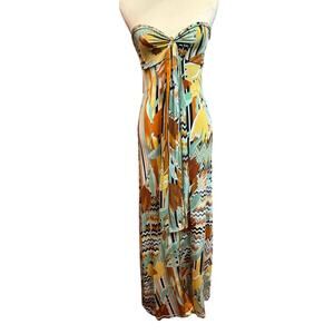 M Missoni Strapless Halter Maxi Evening Gown Size 6